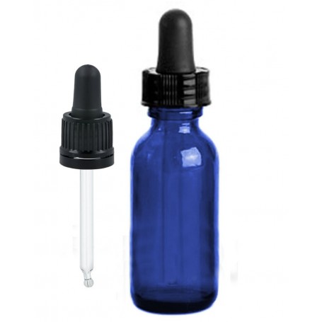 Garrafa de vidro azul com conta-gotas - 30 ml