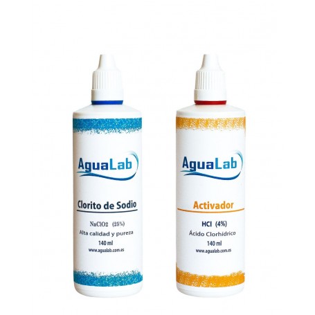 Kit de clorito de sódio 25% (140 ml) + ativador HCl 4%