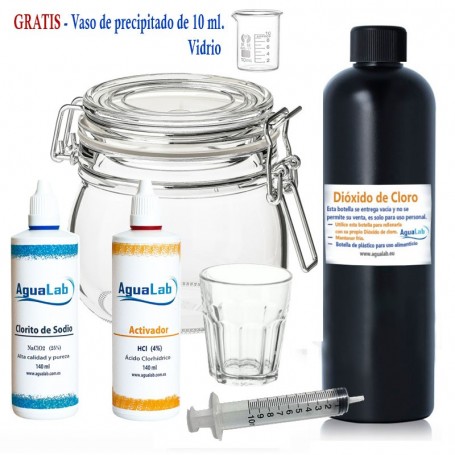 Kit de ferramentas: clorito de sódio 25% (140 ml) + ativador HCl 4%