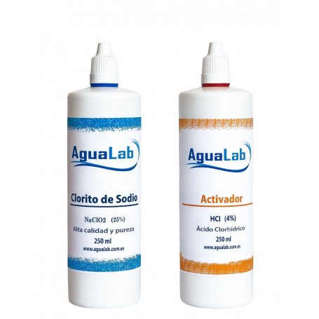 Kit de clorito de sódio 25% (250 ml) + ativador HCl 4%